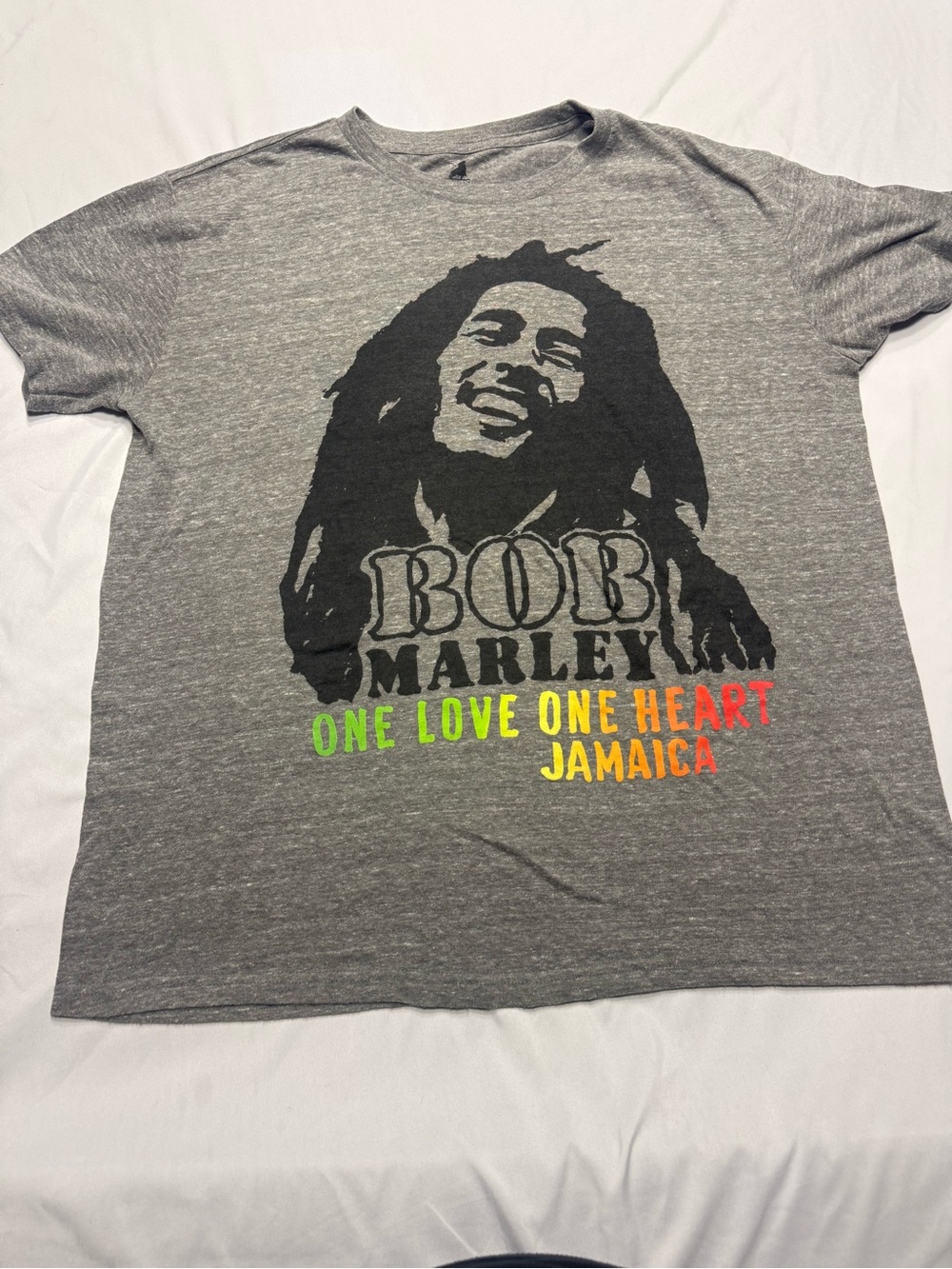 Zion Rootswear Gray Bob Marley 'One Love One Heart' Tee